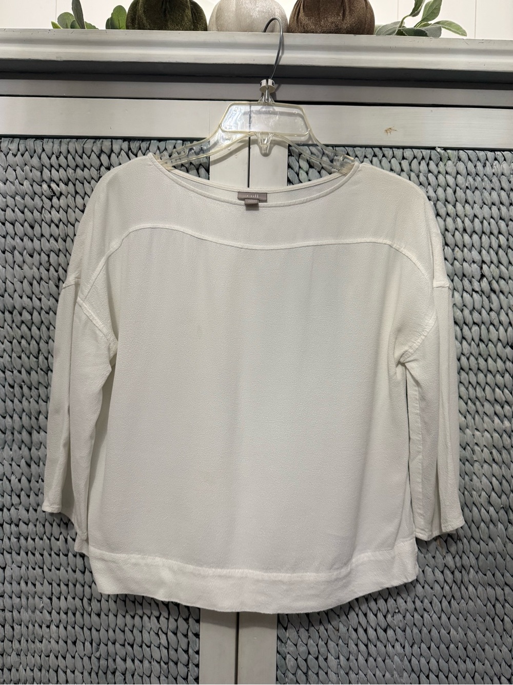 J. Jill Cream Round-Neck Relaxed Blouse